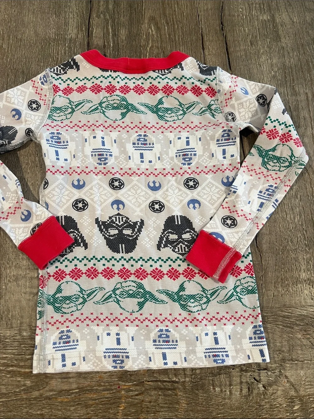 Kids Red Trim Star Wars Themed Holiday Pajama Set